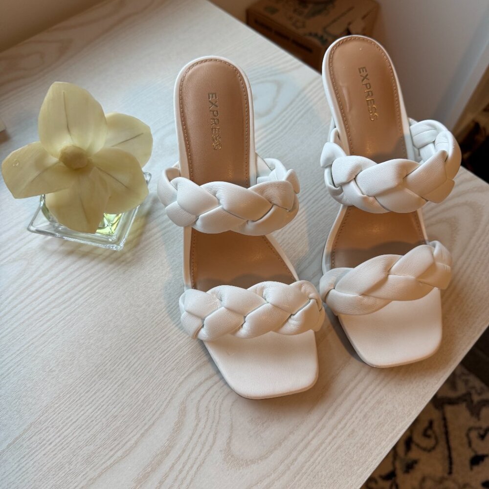 Express White Braided Sandal